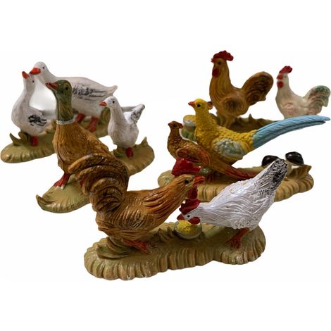 ANIMALI DELLA FATTORIA IN RESINA 5PZ 4CM EUROMARCHI STATUINA PRESEPE (1/3)