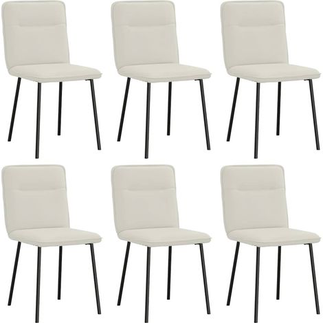Maison Exclusive - Esszimmerstühle 6 Stk. Creme Samt
