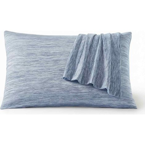 Taie D Oreiller Rafraichissante - Fibre Rafraichissante Double Face Q Max 0.45 - Pour Nuit Chaude - 50x75 Cm - Gris - 2 Unites (1/5)
