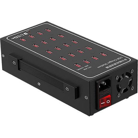 Stazione di ricarica USB da 1000 W, ricarica USB, 1000 W, per Macbook, 10 porte, 8 USB-C + 2 USB-A, con ricarica rapida, hub di ricarica multi-dispositivo compatto (1/5)