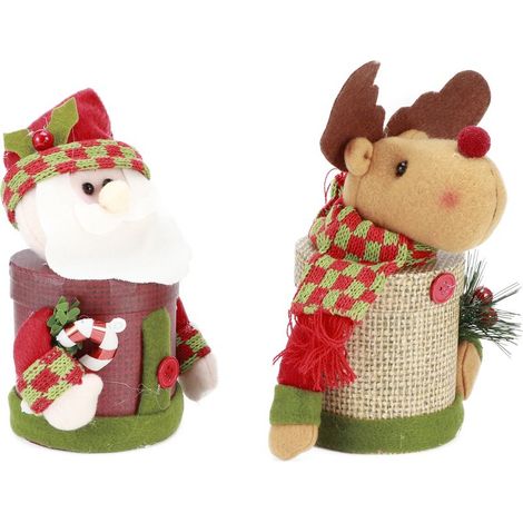 Set mit 2 Weihnachtsbonbonboxen mit niedlichen Puppenverzierungen, Geschenkbox (1/5)