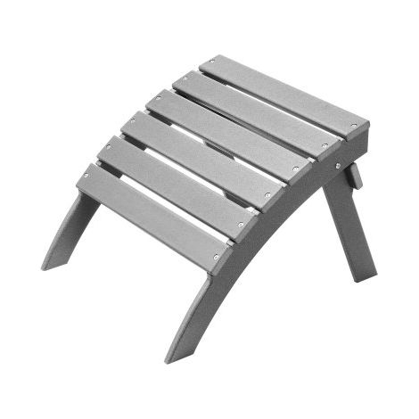 Fußstütze für Adirondack-Stühle, 547x480x377 mm, klappbarer Adirondack-Ottomane aus HDPE-Kunststoff, Gartenstuhl, weit verbreitet für Außenbereich, Veranda, Pool, Rasen, Hinterhof, grau (1/5)