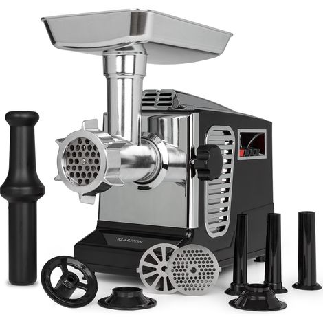 Klarstein Kraftprotz Picadora de carne eléctrica 700W motor de cobre acero inoxidable color negro