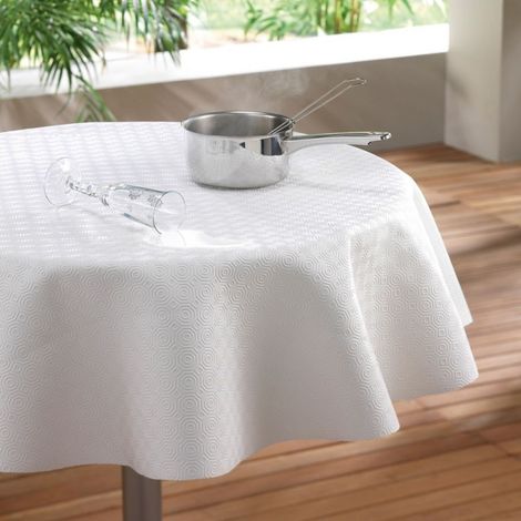 Sous Nappe Ronde, Ovale ou Rectangle Dimensions au Choix, Protection de Table Blanc de MadeInNature - rond 140 cm. (1/2)
