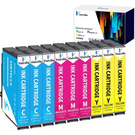 Cartouche Compatible pour XP-2200 XP-2205 XP-3200 XP-3205 XP-4200 XP-4205 WF-2910 WF-2930 WF-2935 WF-2950 (3 Cyan, 3 Magenta, 3 Jaune) (1/5)