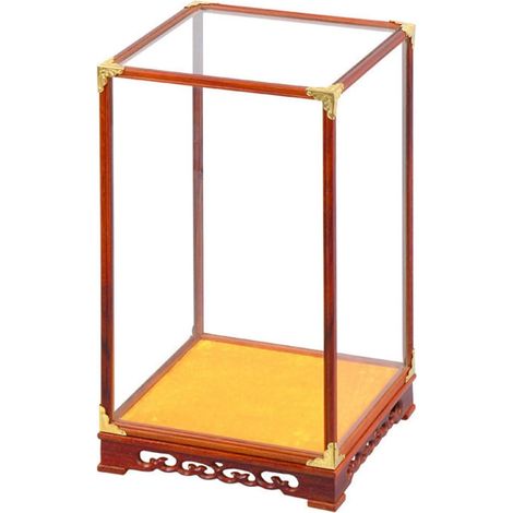 Multifunctional Glass Display Case 12 x 12 x 17 cm Dustproof Storage Box for Buddha Figures Collectibles and Decoration in the Living Area (1/5)