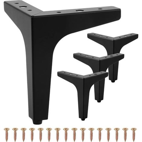 Set of 4 Modern Triangle Metal Furniture Legs for Cabinet, Sofa, Chair, Ottoman 17cm (1/5)