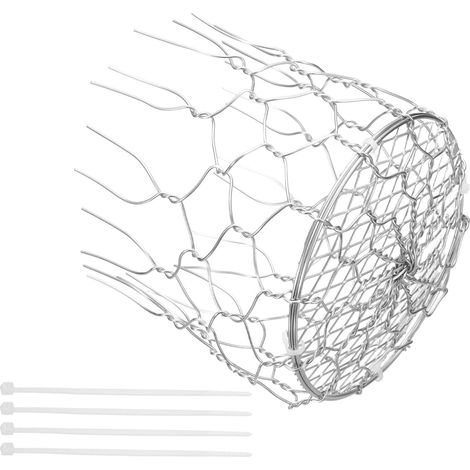 Filtre de protection de gouttière OD de 100 mm, 1 bouchon de terminaison en PVC avec trou de 5 mm pour grille d'aération de toit, couvercle de tuyau d'échappement en acier inoxydable (1/5)