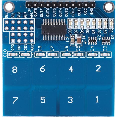 Module capteur tactile capacitif TTP226 8 canaux interrupteur digital tactile (1/5)