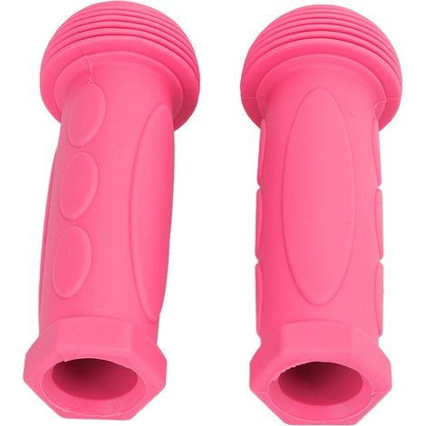 1 paire de mini poignées de guidon vélo enfant en caoutchouc haute résistance, pour draisienne rose (1/5)