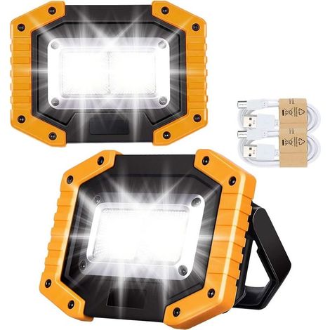 Lampe de travail LED 30 W rechargeable par batterie USB,étanche, idéale pour le camping,la pêche,la randonnée,la voiture (lot de 2) (1/5)
