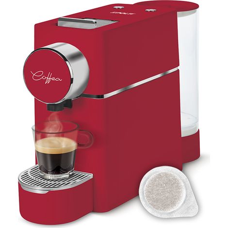 Polti Coffea S18R, macchina da caffè a cialde E.S.E. da 44 m con espulsione automatica delle cialde nell'apposito cassetto, serbatoio removibile da 0,85 l