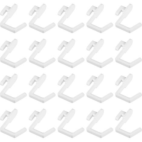 Lot de 20 crochets d étagère en plastique blanc en forme de (1/5)