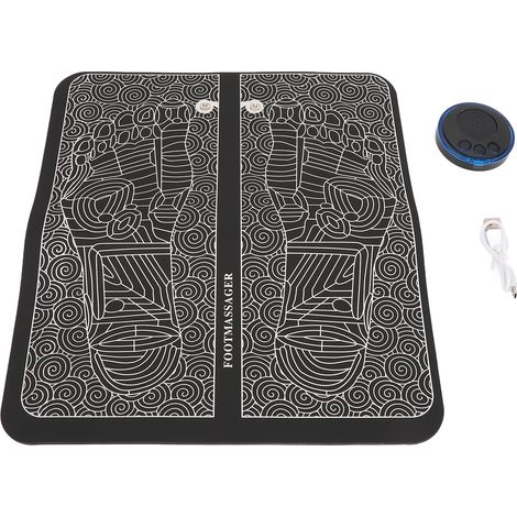Tapis de massage des pieds avec stimulation musculaire électrique micro-courant, rechargeable USB, 8 modes et 19 intensités, coussin pliable (1/5)