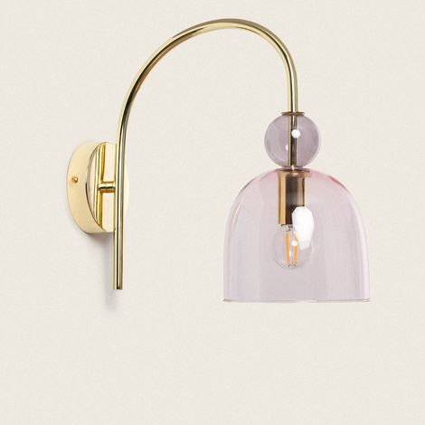 Lampada da Parete Metallo e Vetro Baudelaire Rosa