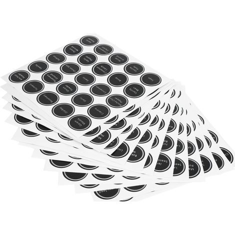 Lot de 13 étiquettes autocollantes rondes réutilisables imprimées pour pots d'épices et bouteilles de vin (1/5)