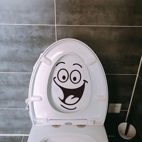 Divertida pegatina con una carita sonriente - Fabricada en PVC impermeable - Para baño, cocina, pared
