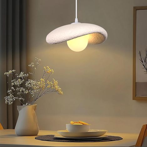 Moderne Suspension Luminaire Plafonnier Créatif Nordique Lustre Design Simulation Ciment Texture E27 pour Cuisine Salon Chambre Blanc (1/5)