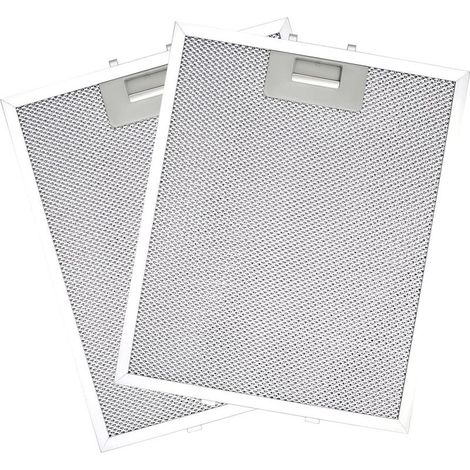 Lot de 2 filtres de rechange pour hotte aspirante 320 x 260 mm en alliage d'aluminium avec 5 couches d'aluminium, filtre à graisse en métal, filtres pour hotte de cuisine (1/5)