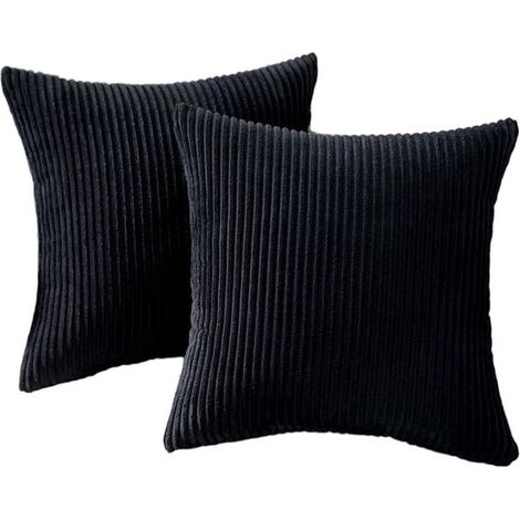 Set di due fodere per cuscini in velluto a coste,45 x 45 cm,Fodera per cuscino da divano,Fodera per cuscino da divano,Grigio chiaro (1/5)
