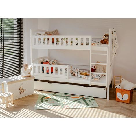 Letto a castello Jules White 90x200, con base e cassettiera (1/5)