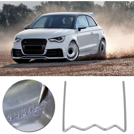 Lot de 100 agrafes de soudure pré-découpées "S" 0,6mm pour réparation pare-chocs auto, kit outil de carrosserie (1/5)