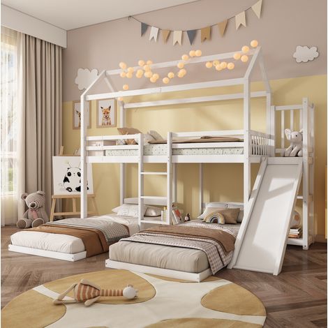 Bett Etagenbett Stauraum Kinderbett 90x200 Holz OKMYHOME (1/5)