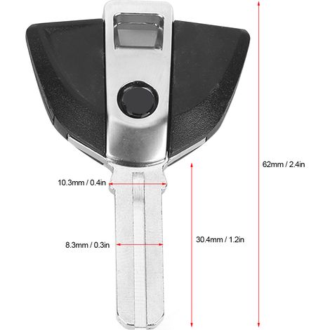 Clé de contact vierge pour moto avec étui - Style fibre de carbone pour BMW (1/5)