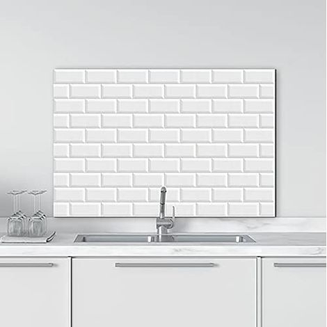 Credence Pour Cuisine en Aluminium Protection pour Plaques de Cuisson et mur lavable et facile à Monter Plaque anti-éclaboussures en Métal (1/3)