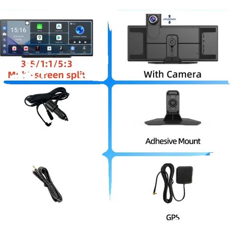 Caméra DVR, Double WIFI, Fonctionnalité Écran Divisé, 6G RAM 128G ROM, Aucune carte TF (1/2)