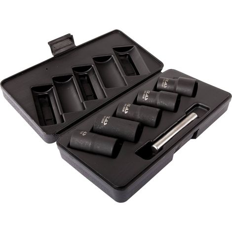 Coffret 5 douilles choc helicoïdales écrous endommages ø17-ø27mm Cr-Mo- OM 0608 - OM 0608 - CLAS Equipements (1/3)