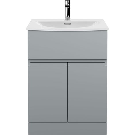 Hudson Reed Urban Floor Standing Vanity Unit with Basin 4 Satin Grey - 600mm Wide (1/5)