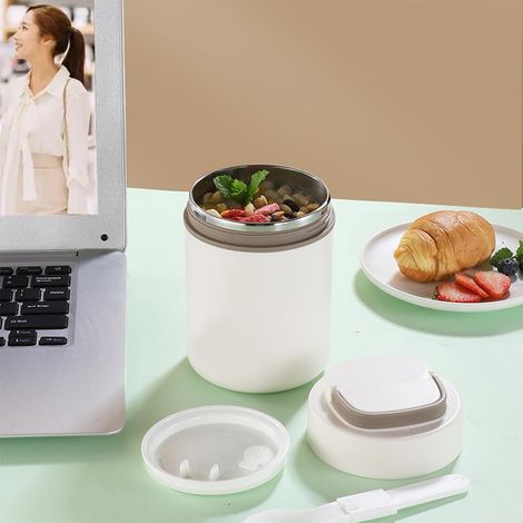 Boîte à bento grande capacité en acier inoxydable 304, étanche et à isolation thermique, avec sac et cuillère. (1/5)