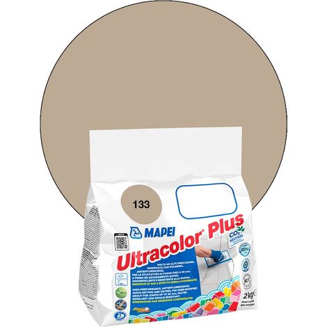 Mapei – Joint de carrelage ULTRACOLOR PLUS 2 Kg – Mortier hydrofuge et résistant aux moisissures – Pour joints jusqu'à 20 mm – Couleur 133 Sable
