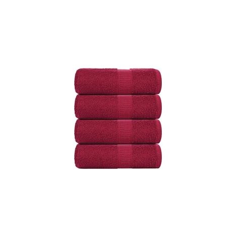 Serviettes d'invités FROGN, lot de 4, bordeaux, 30 x 50 cm, 360 g/m² - Crezuo (1/4)