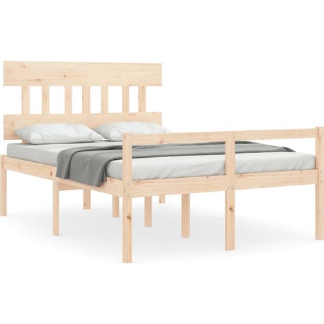Maison Exclusive - Seniorenbett mit Kopfteil 120x200 cm Massivhol