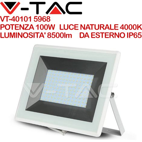 V-TAC VT-40101 Faro LED SMD 100W E-Series Colore Bianco IP65 Bianco naturale - 4000K