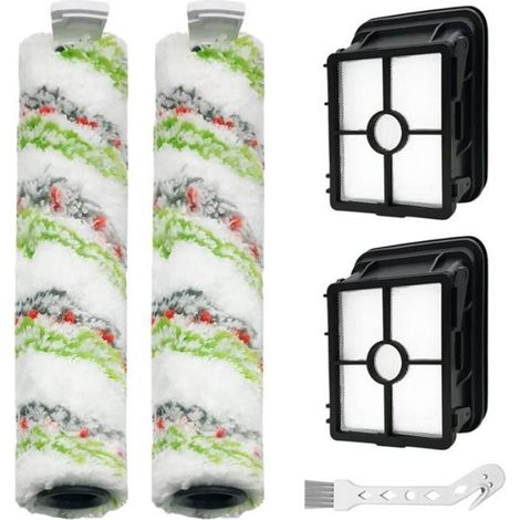 Rouleau de Brosse de Rechange - Plastique - Pour Balai Vapeur - Entretien de Routine - Sol Dur et Moquette - Lot de 2