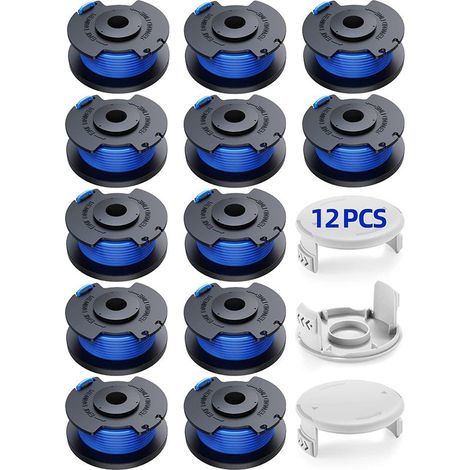 15-Spool Trimmer Line Compatible with Ryobi One 18V 24V 40V Brush Cutters, Ø1.65mm & 3.3m Length, AC14RL3A Replacement Line (12-Spool Trimmer Line, 3 Covers) (1/5)