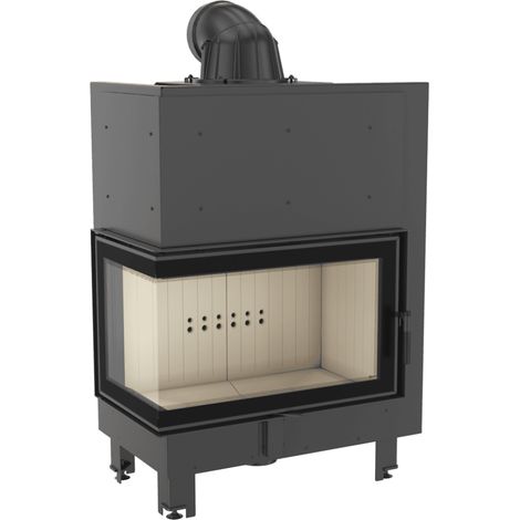 Kamineinsatz aus Stahl KRATKI MBO links 15 kW Ø 200 gebogenes Glas (1/5)