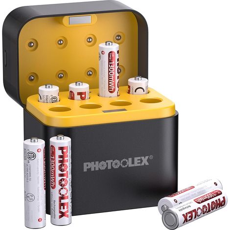 Piles Rechargeables AAA Lithium (Lot de 8) avec Chargeur, 1300mWh Triple A 1,5V Tension de Sortie constante Pile AAA Li-ION Batterie, 1600+ Cycles, Faible Auto-décharge AAA Rechargeable (1/5)