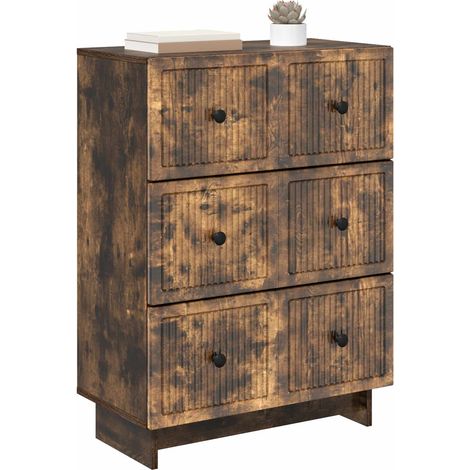 Maison Exclusive - Mobile con Cassetti Rovere Fumo 66 x 34,5 x 90 cm