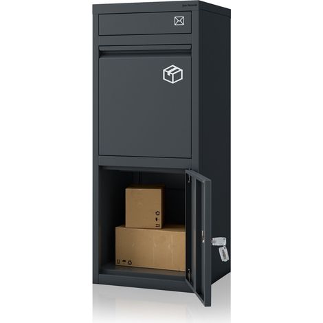 Boîte à colis et courrier métallique, extérieure, verrouillable, anthracite: Paczkobox PAT