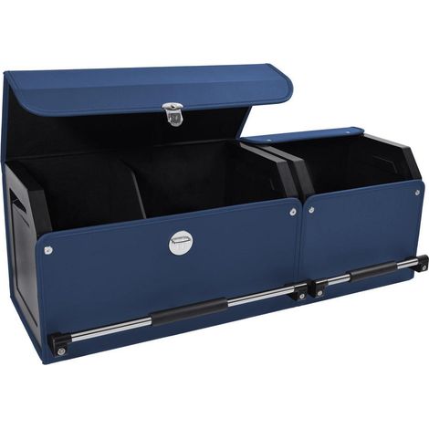 Auto Kofferraum Organizer mit Deckel, XXL Leder Aufbewahrungsbox, Blau (1/5)