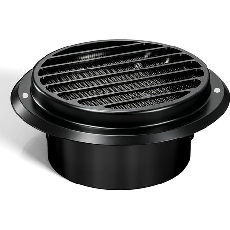 Grille d'Aération Ronde 120mm Inox 304 Noir Extérieur (1/5)