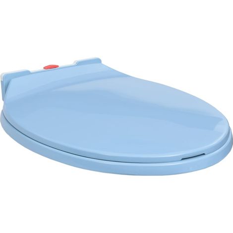 Siège de toilette à fermeture en douceur Bleu Ovale vidaXL