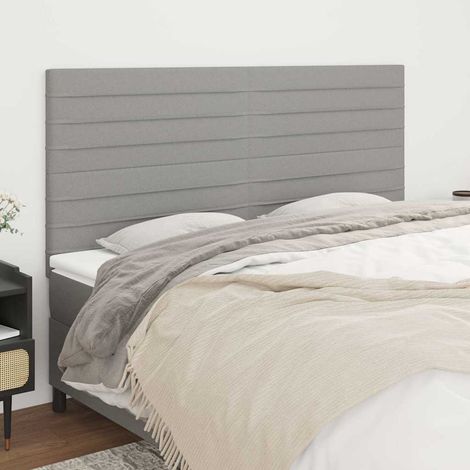 vidaXL Tête de lit Gris clair 180 x 5 x 118/128 cm Tissu (1/5)