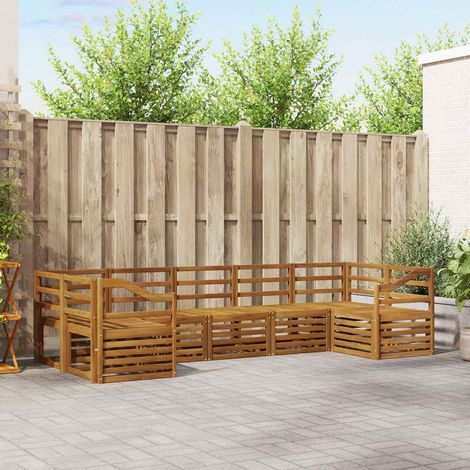 Sofagarnituren 7 pcs Natur Massivholz Akazie