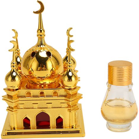 Désodorisant pour voiture de 5 ml, style mosquée musulmane, élégant et raffiné, fabriqué en alliage résistant, parfum d'ambiance pour voiture, usage décoratif. (1/5)