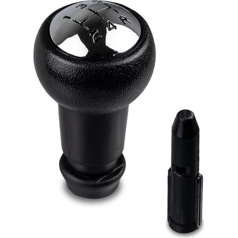 5-Gang-Schaltknauf mit Adapter, kompatibel mit Peugeot 106, 107, 206, 207, 306, 307, 308, 407, 408, 508, 3008 und Citroën C2, C3, C4 Picasso, schwarzer Schaltknauf für manuelle Schaltung (1/5)